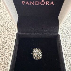 RETIRED Pandora Silver & 14k Gold “Moss” charm.